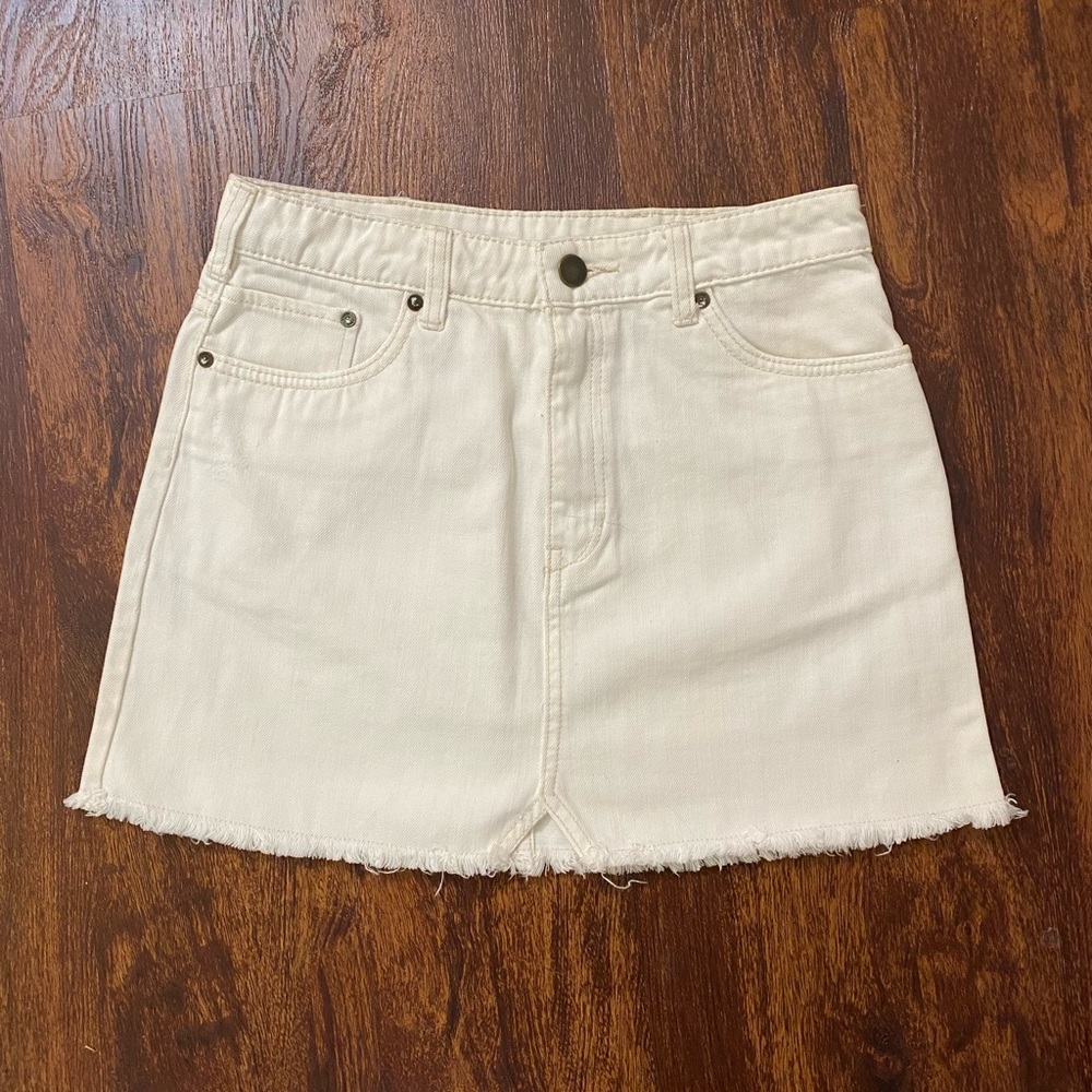 White Denim Skirt